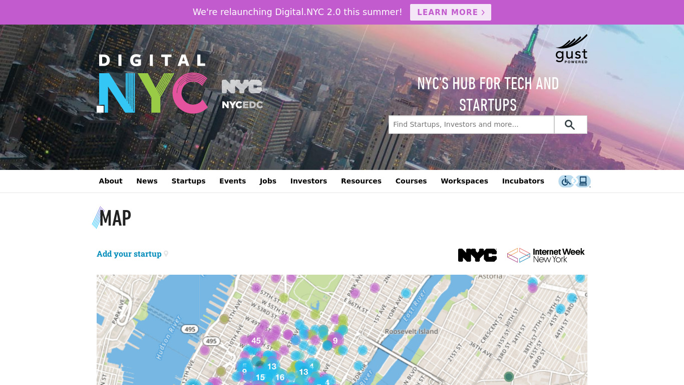 digital.nyc Mapped In NY Landing page