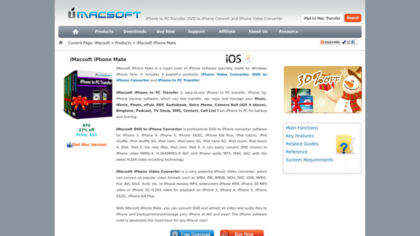 iMacsoft iPhone Mate Landing Page