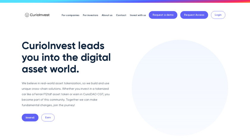 Curio Invest Landing Page