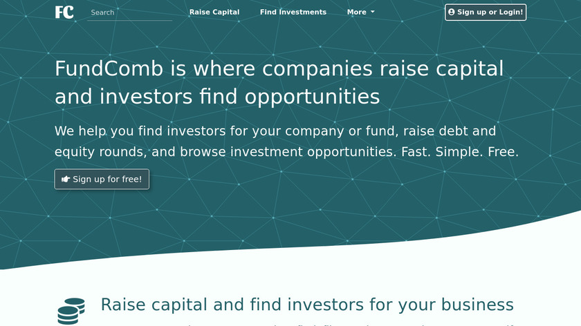 Fundcomb Landing Page