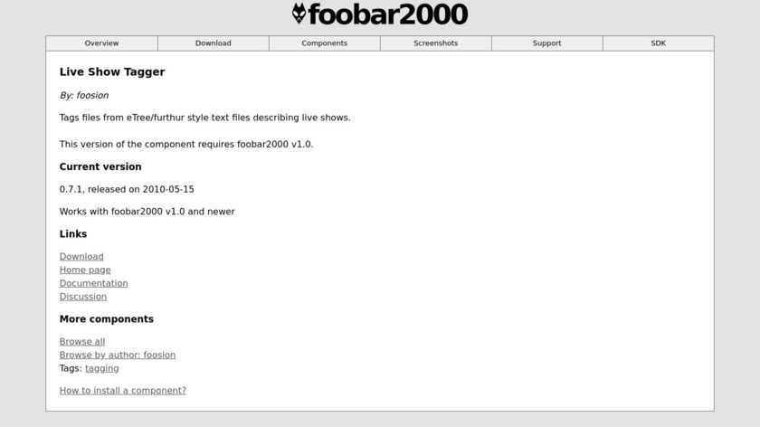 Live Show Tagger Landing Page