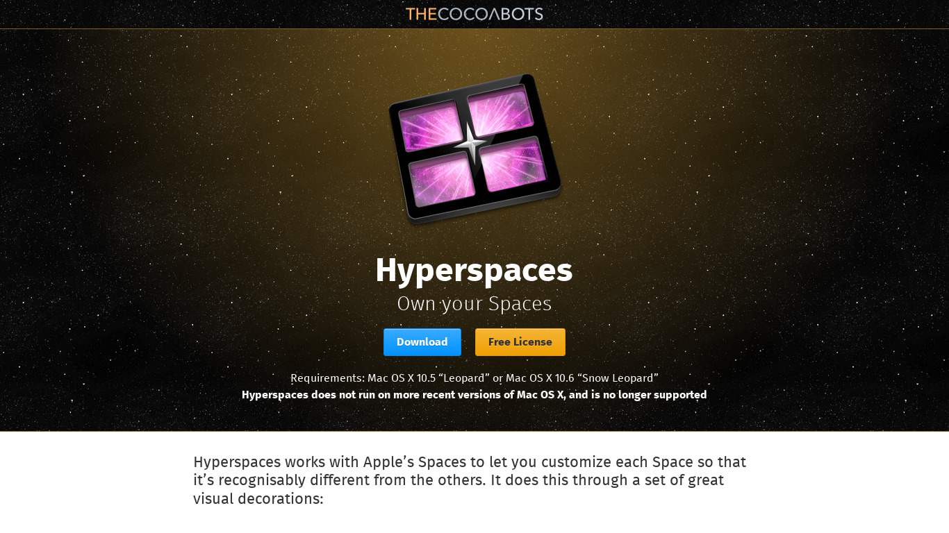 HyperSpaces Landing page