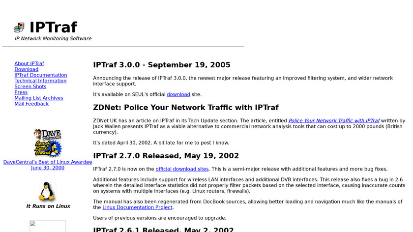 IPtraf Landing Page