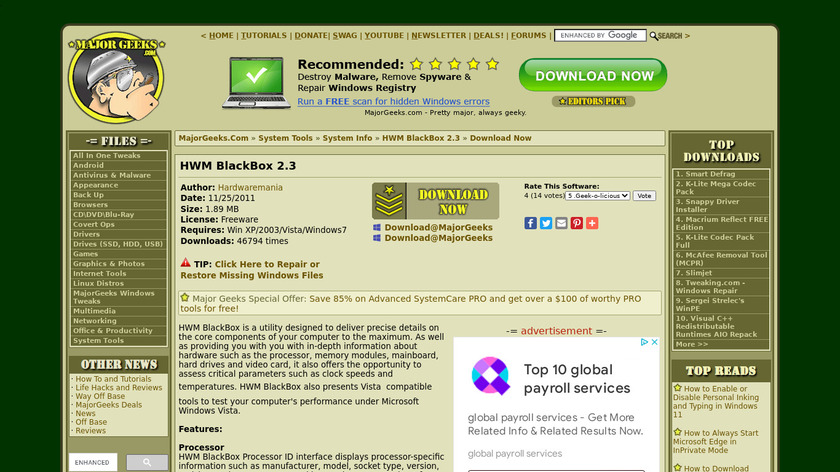 HWM BlackBox Landing Page