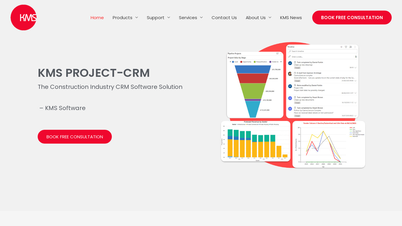 KMS CRM Landing page