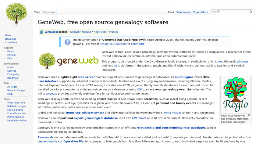GeneWeb Landing Page