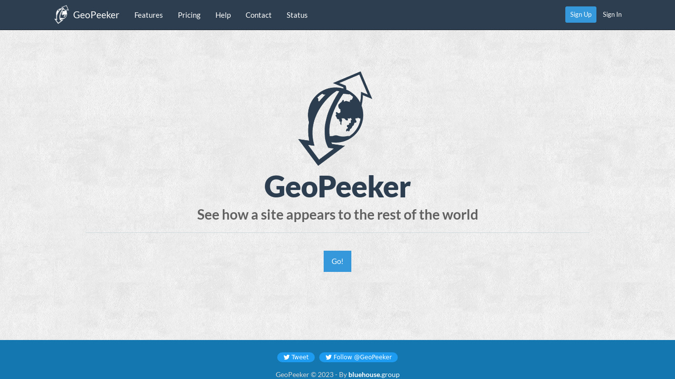 GeoPeeker Landing page
