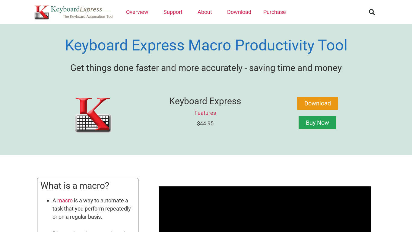 Keyboard Express Landing page