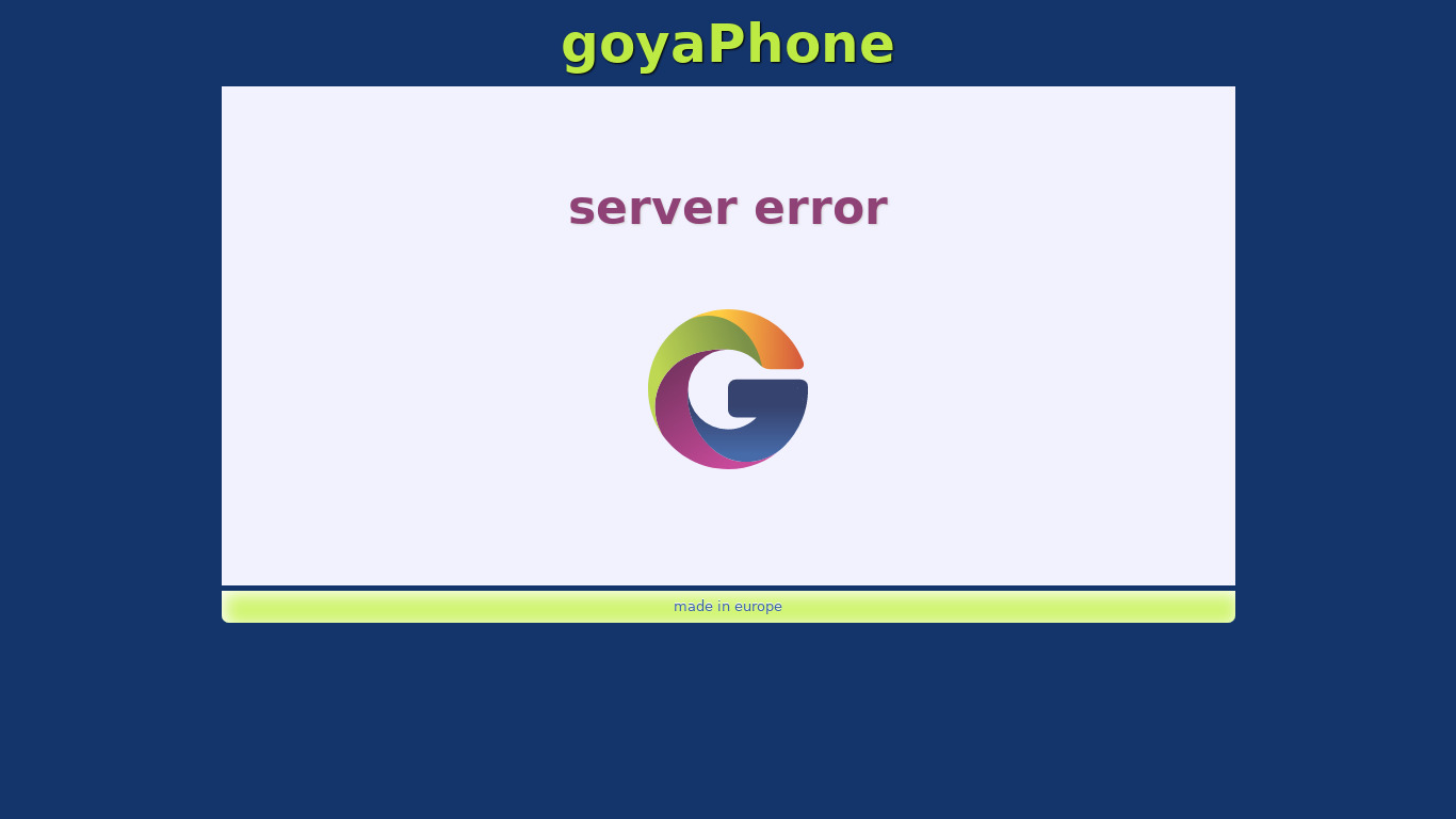 goyaPhone Landing page