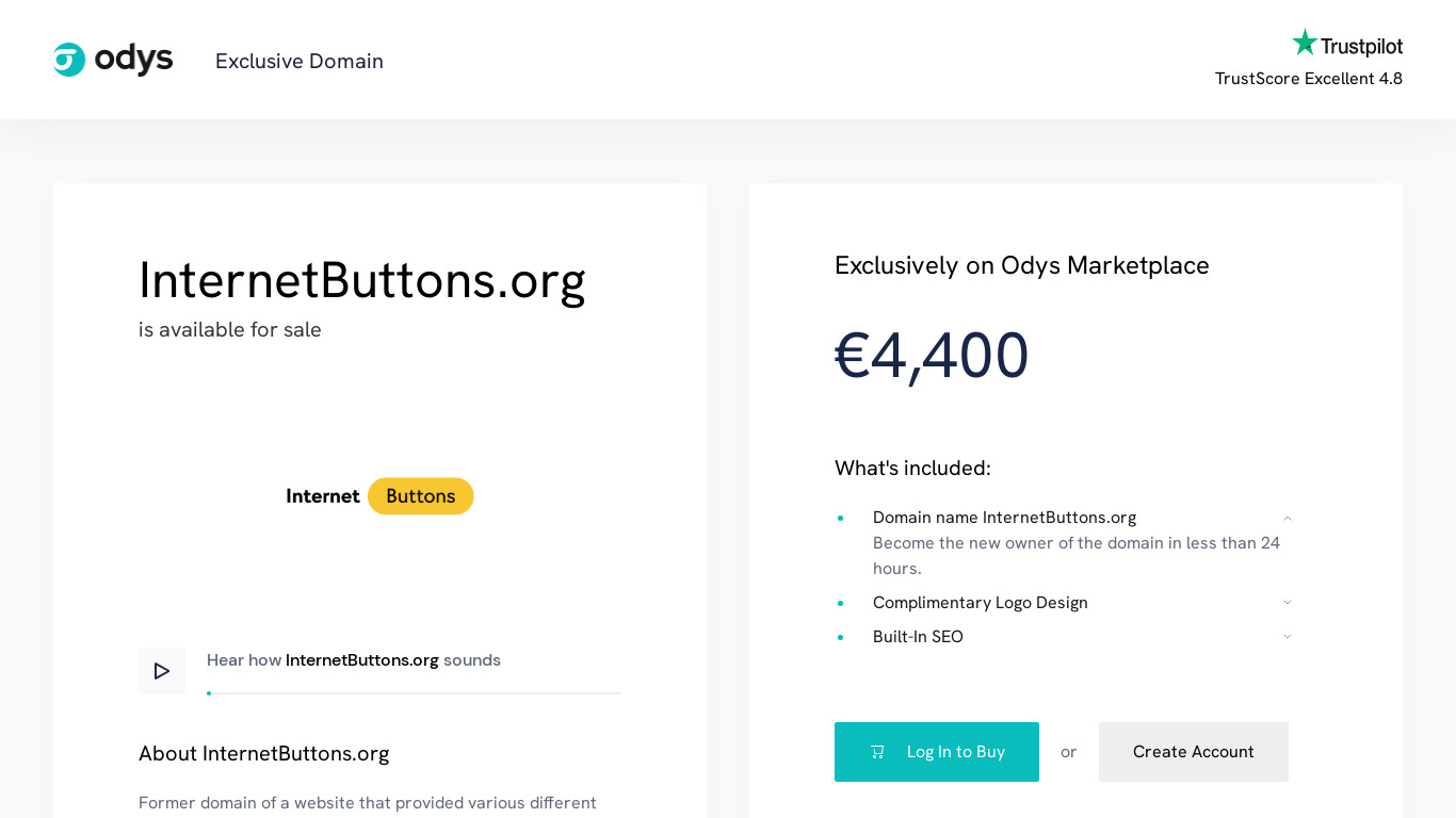 Internet Buttons Landing page