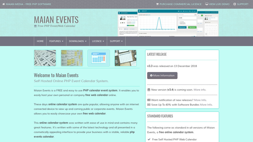Maian Events Landing Page