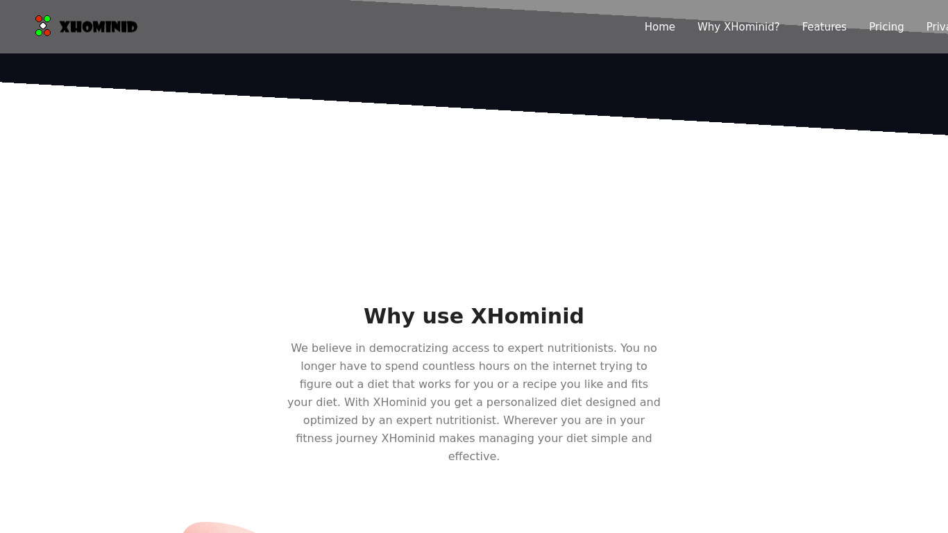 XHominid Landing page