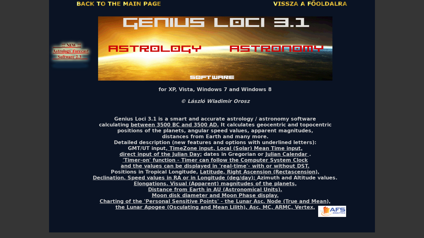 Genius Loci Landing page