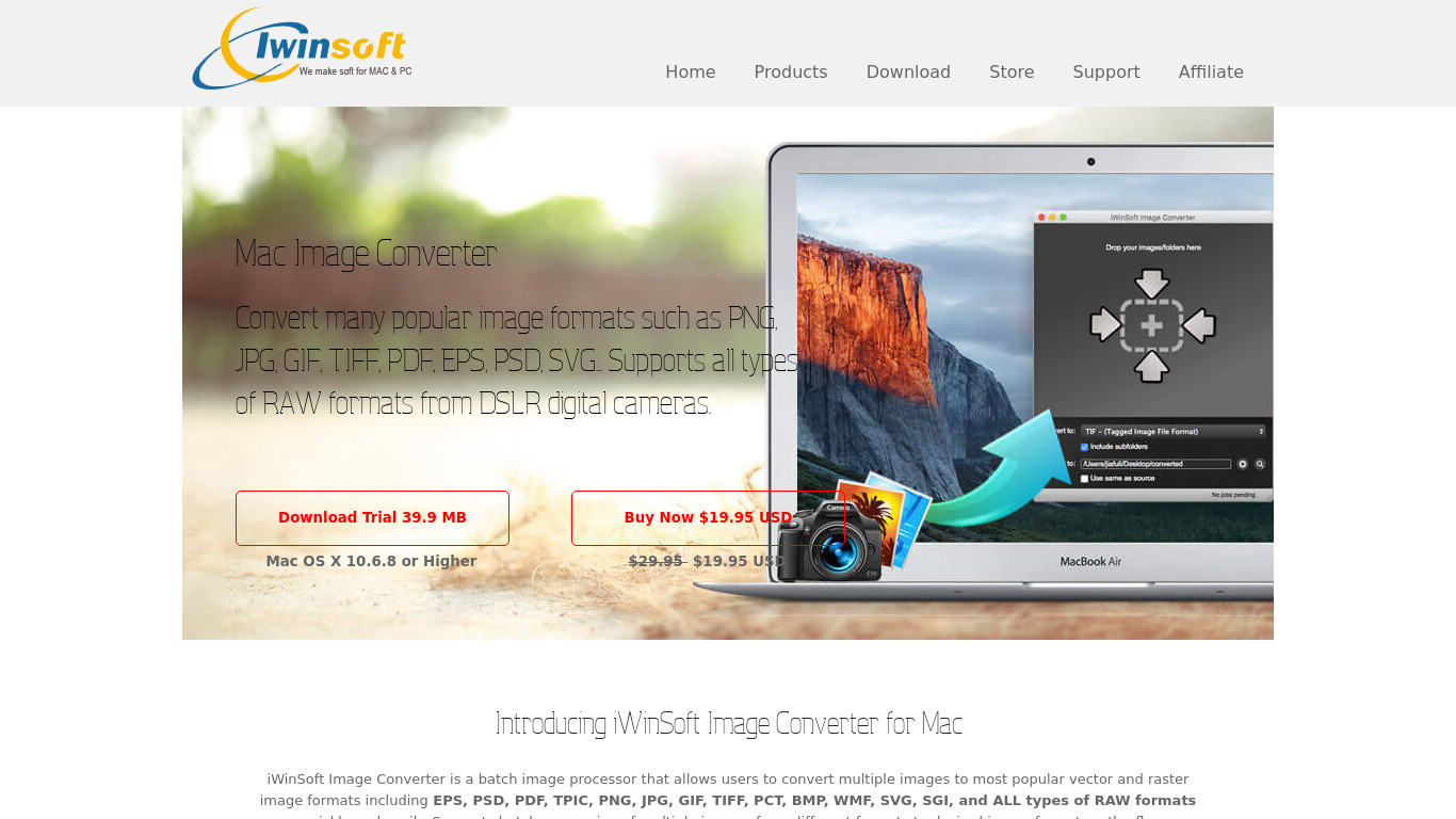 iWinSoft Image Converter Landing page