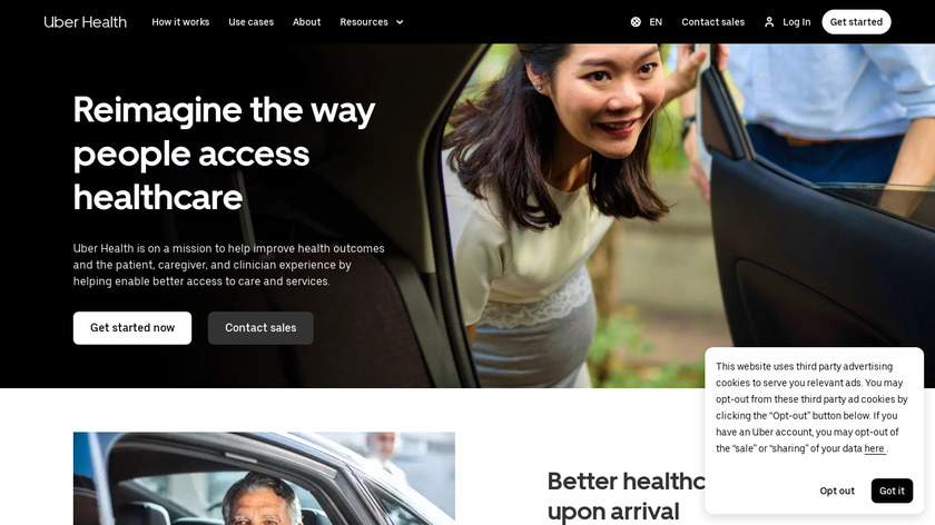Uber Health Landing Page