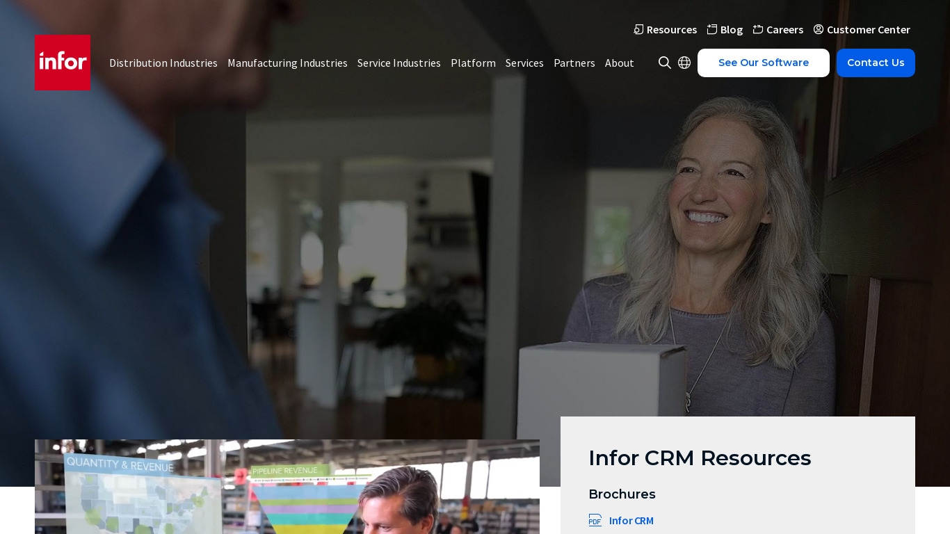 Infor CRM Landing page