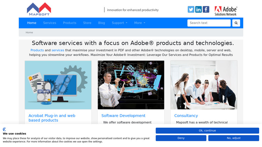 Mapsoft PDF Workflow Server Landing Page