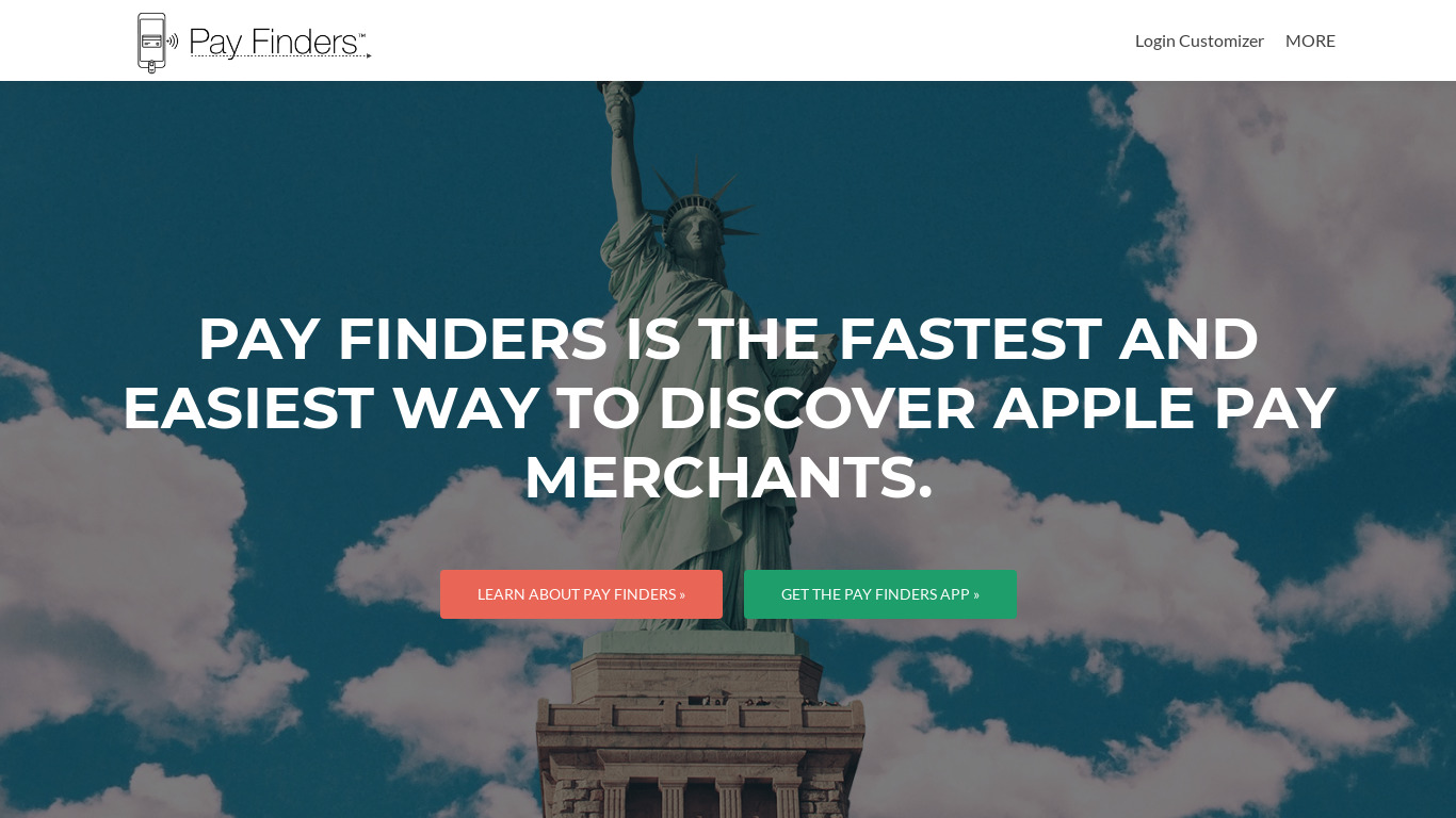 Pay Finders Landing page