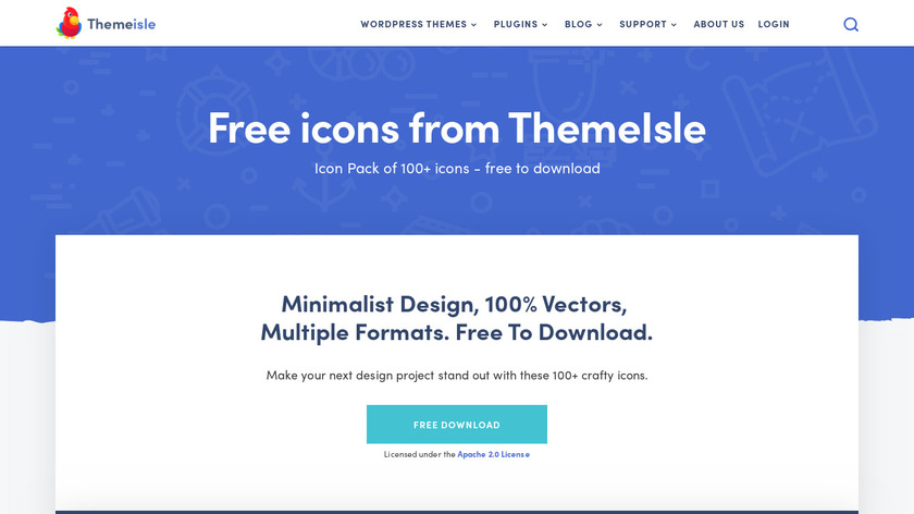 Free Icon Pack by ThemeIsle Landing Page