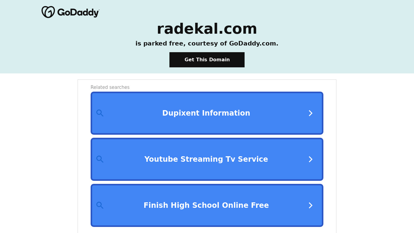 Radekal Landing page