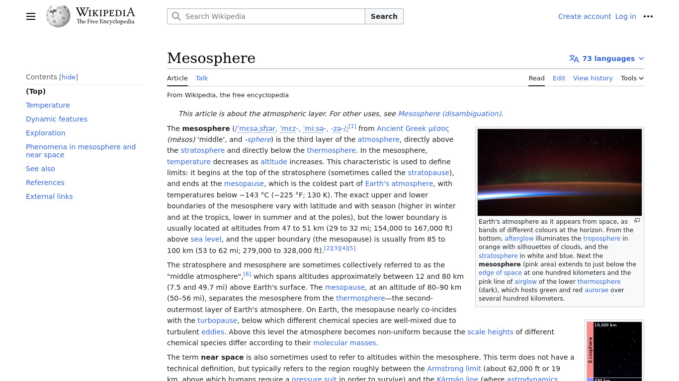 Mesosphere Landing page