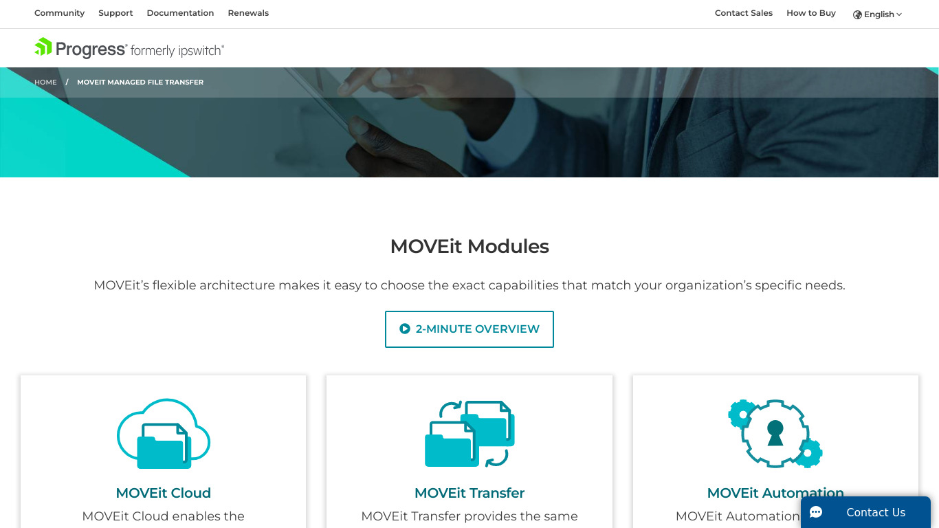 MOVEit Landing page