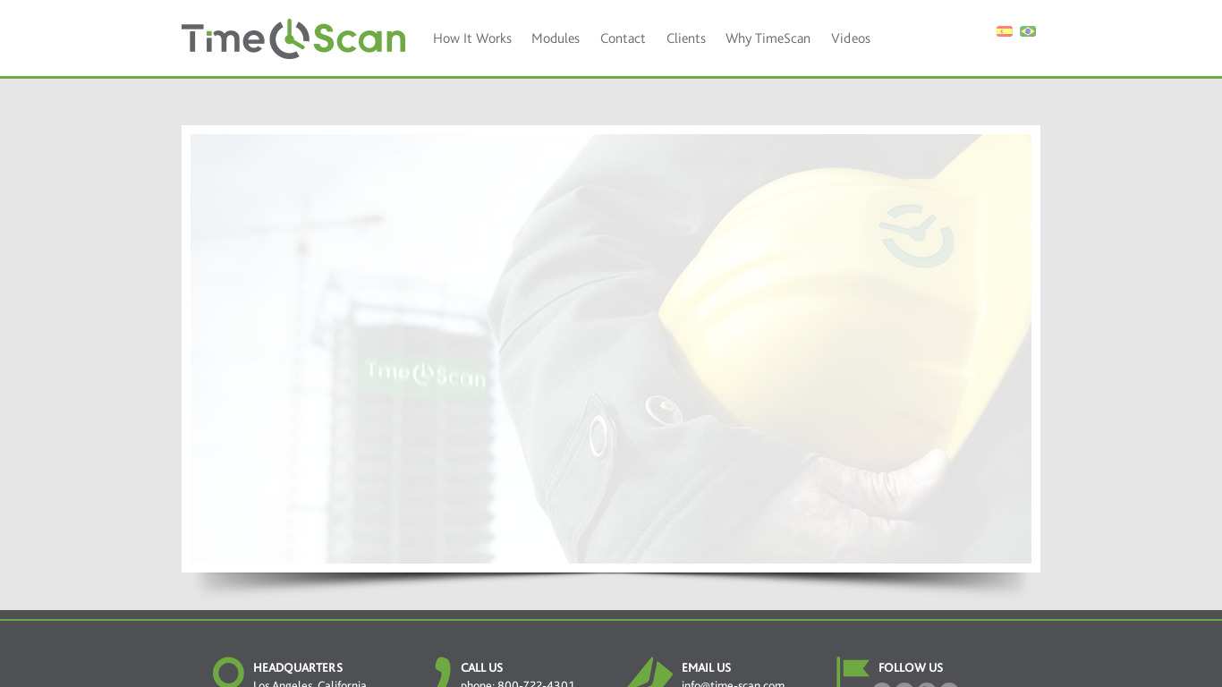 TimeScan Landing page