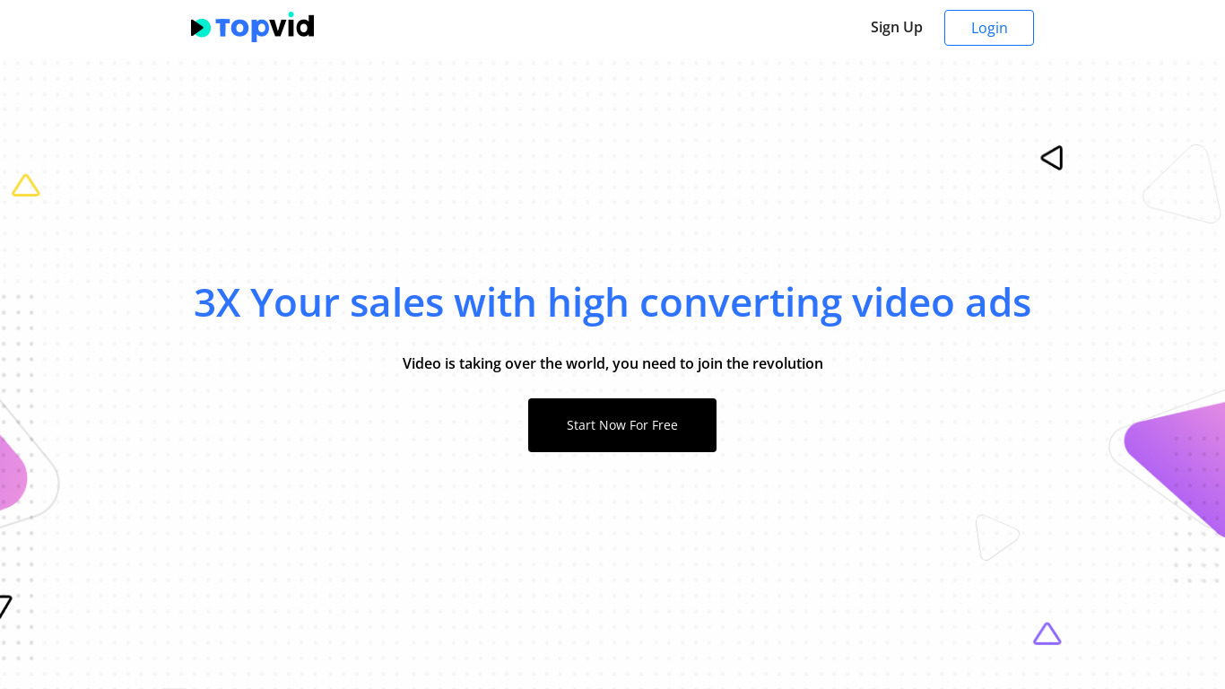 Video Ads Builder by TopVid Landing page