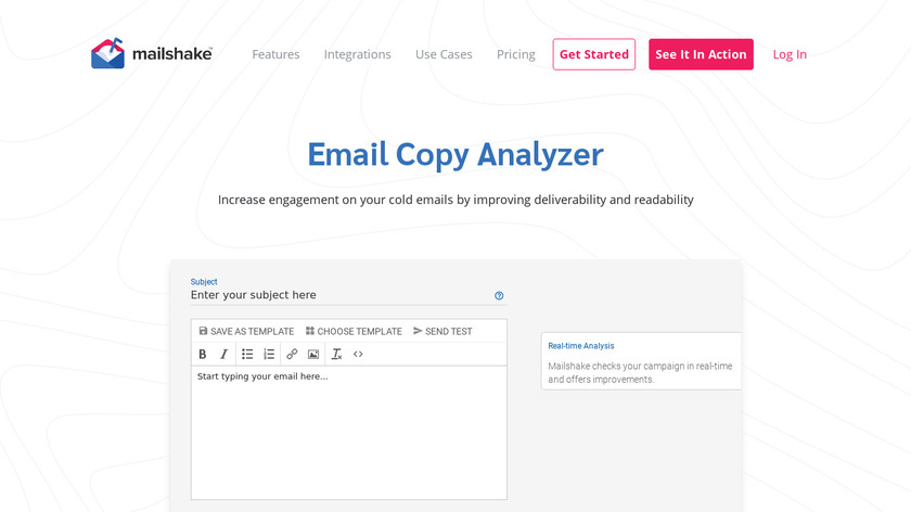 Cold Email Analyzer by Mailshake Landing Page