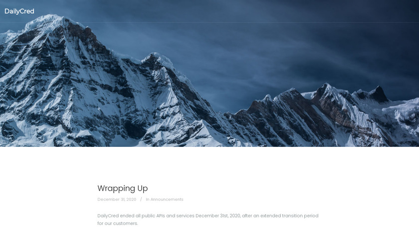 DailyCred Landing Page