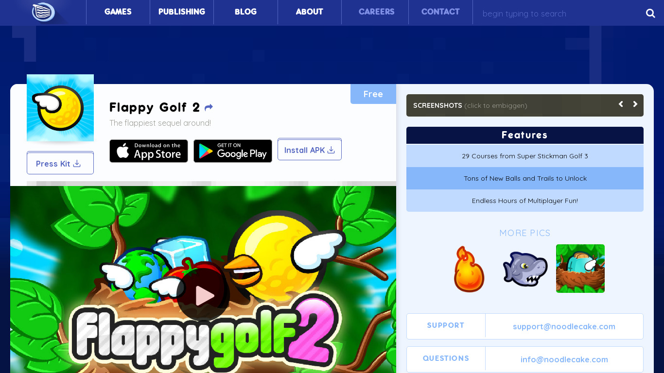 Flappy Golf Landing page