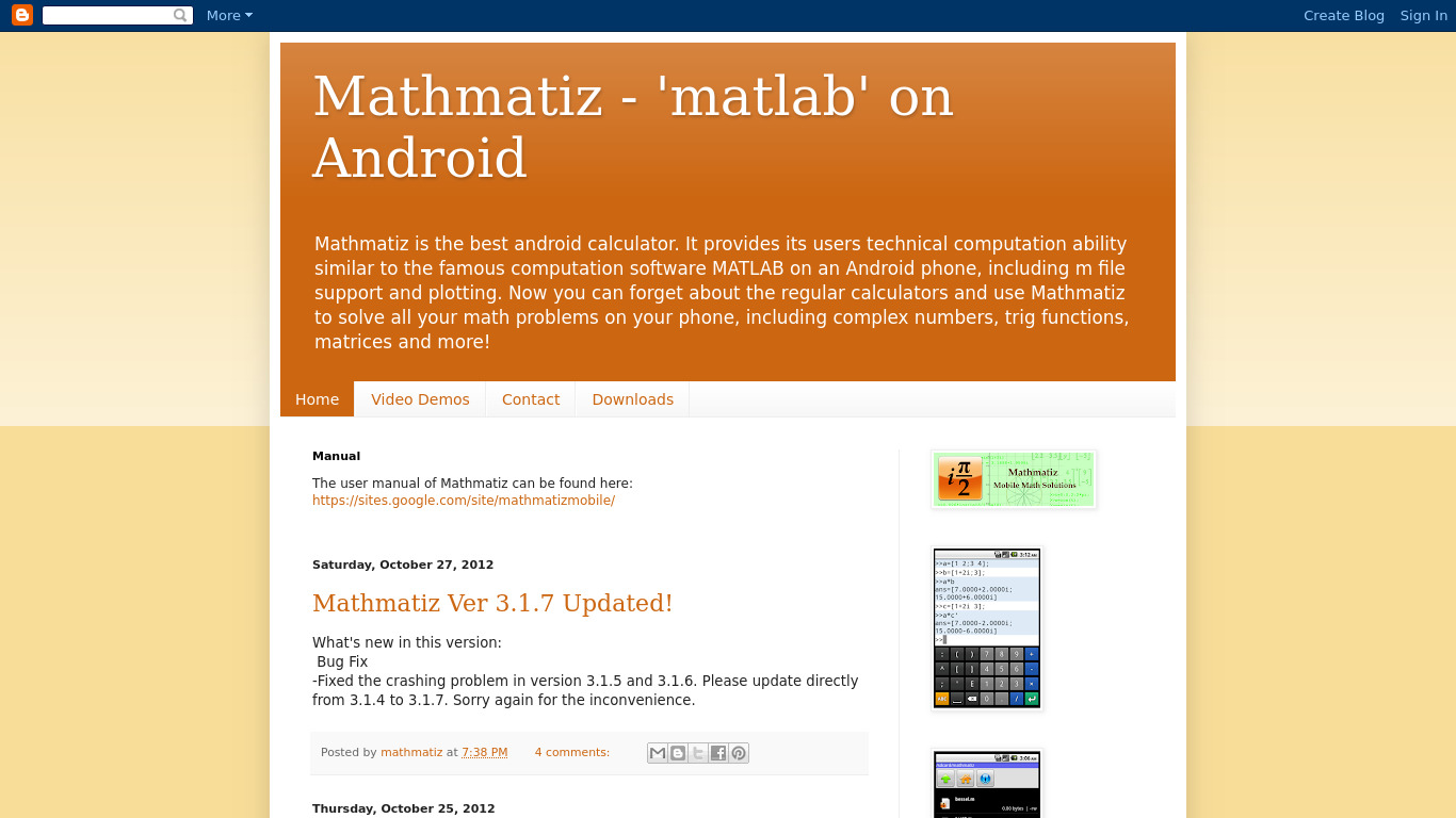 Mathmatiz Landing page