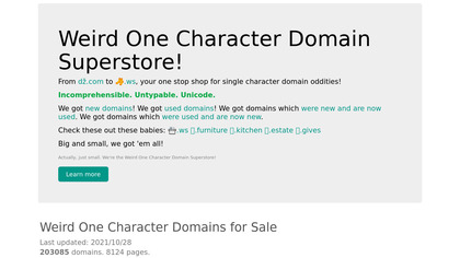 Weird One Character Domain Superstore image