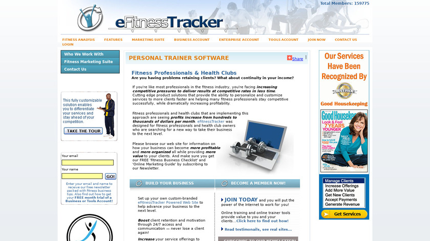 eFitnessTracker Landing Page
