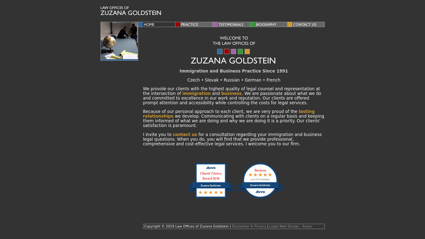 Law Offices of Zuzana Goldstein Landing Page