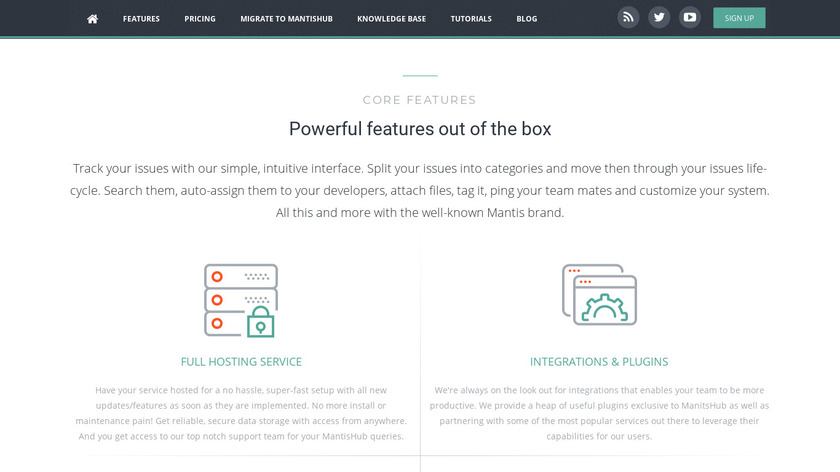 MantisHub Landing Page
