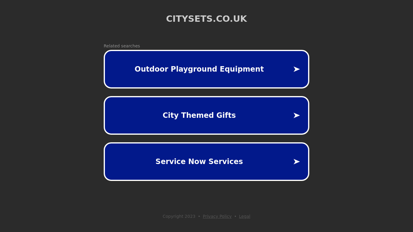 Citysets Landing page