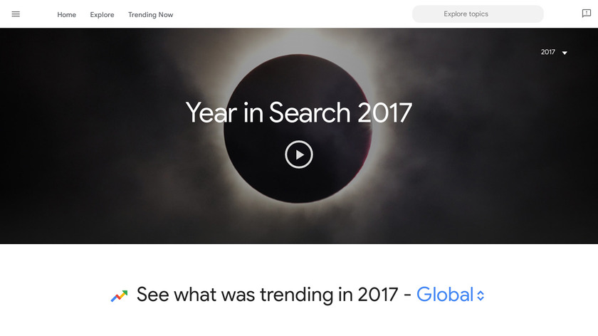 Google Year in Search 2017 Landing Page
