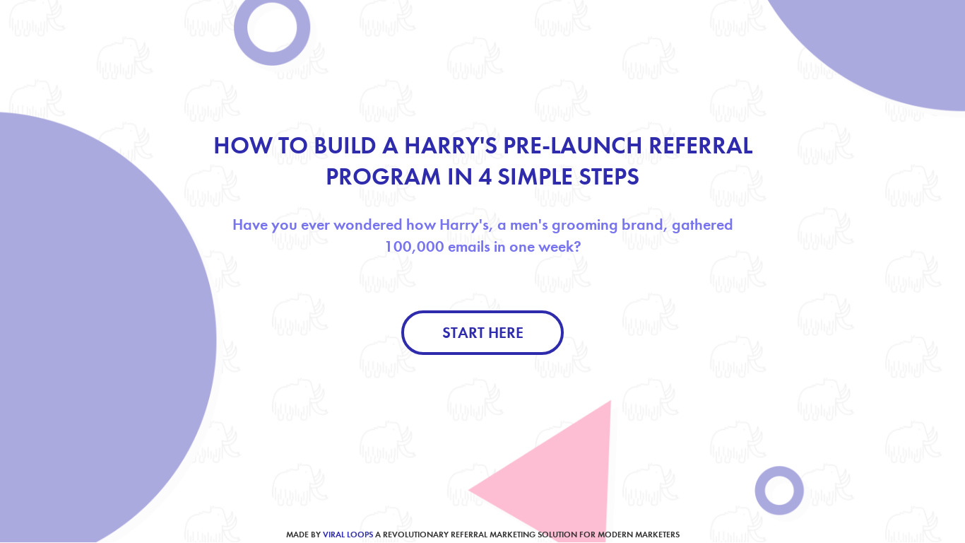 How to launch like Harry's Landing page