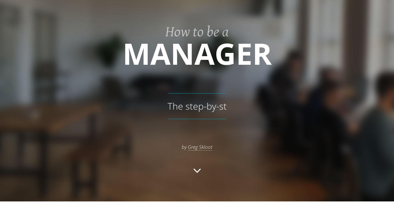 How to Be a Manager Landing page