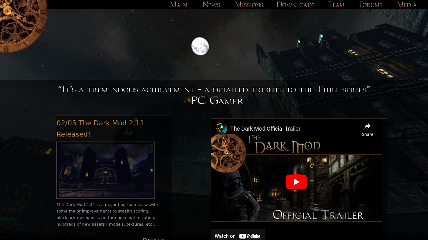 The Dark Mod Landing page