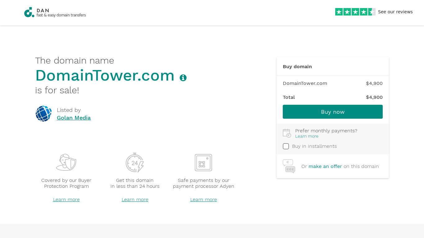 DomainTower Landing page