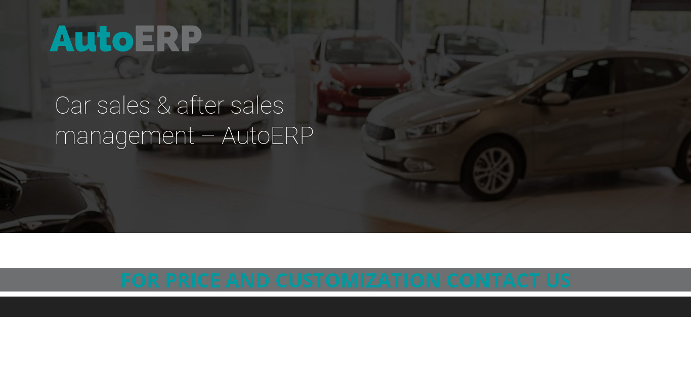 Auto ERP Landing page