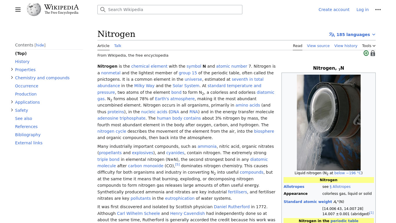 Nitrogen Landing page