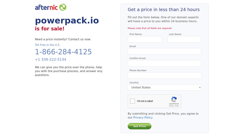 afternic.com: Powerpack Landing Page