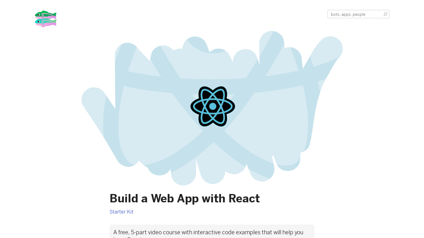 React Starter Kit from Glitch Landing page