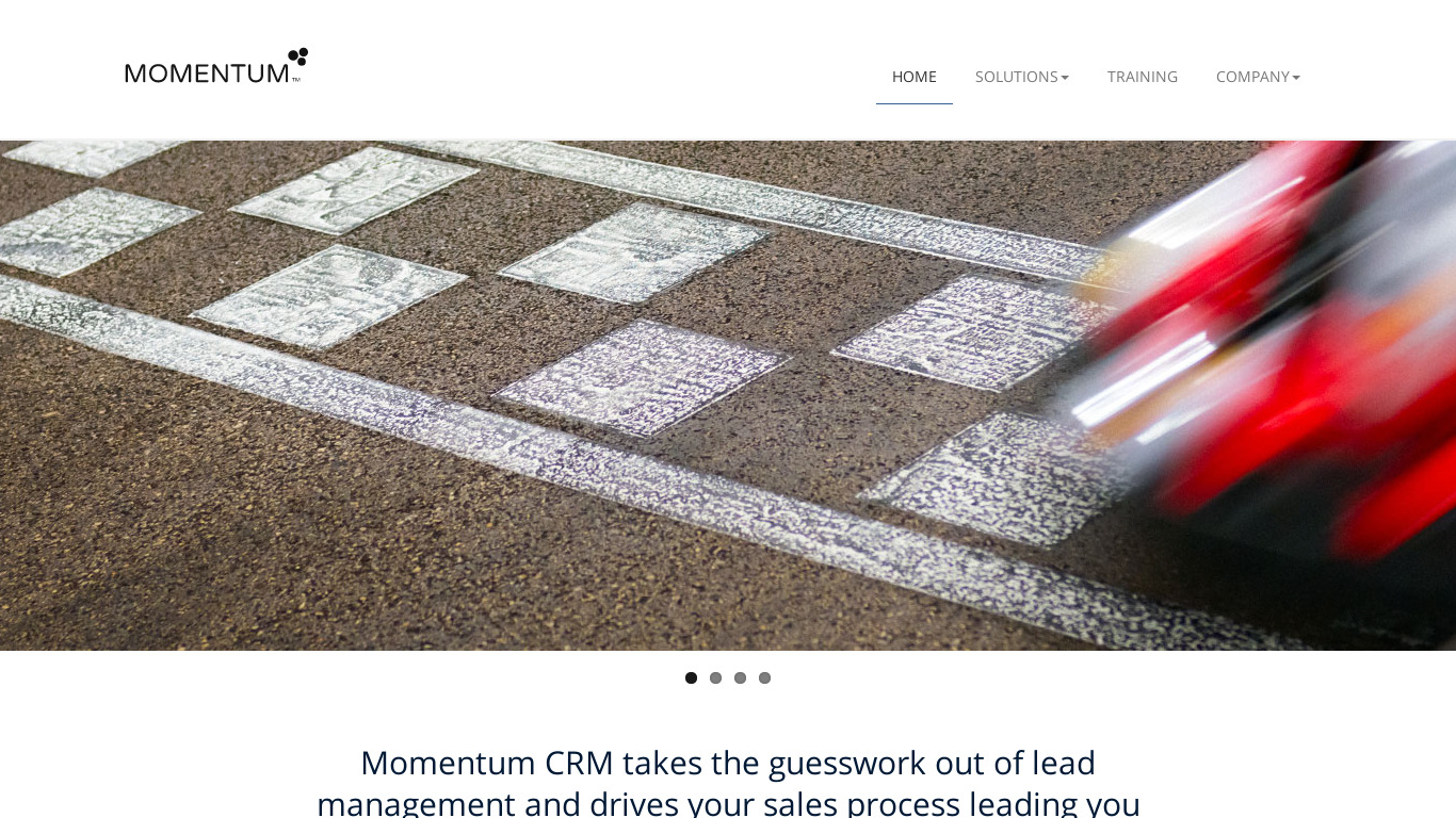 Momentum CRM Landing page
