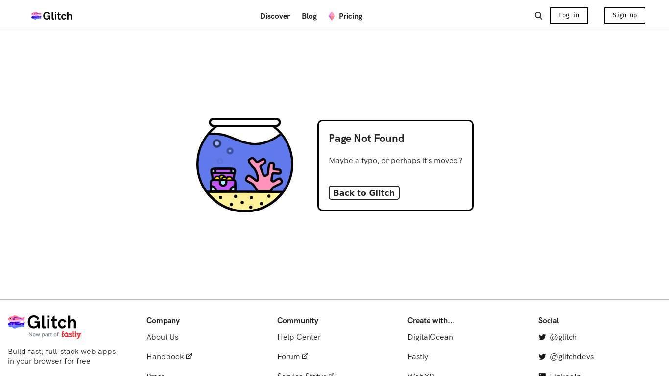 Website Starter Kit from Glitch Landing page
