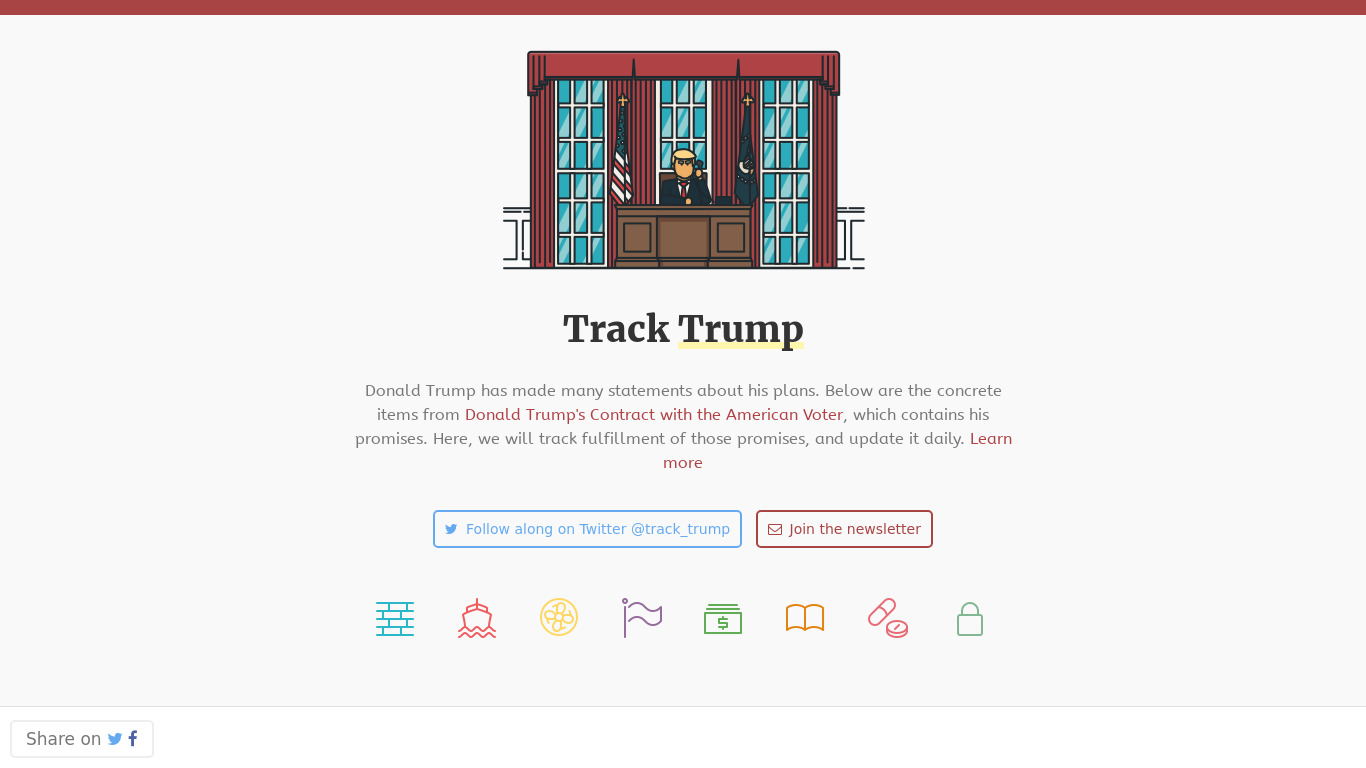 Track Trump Landing page