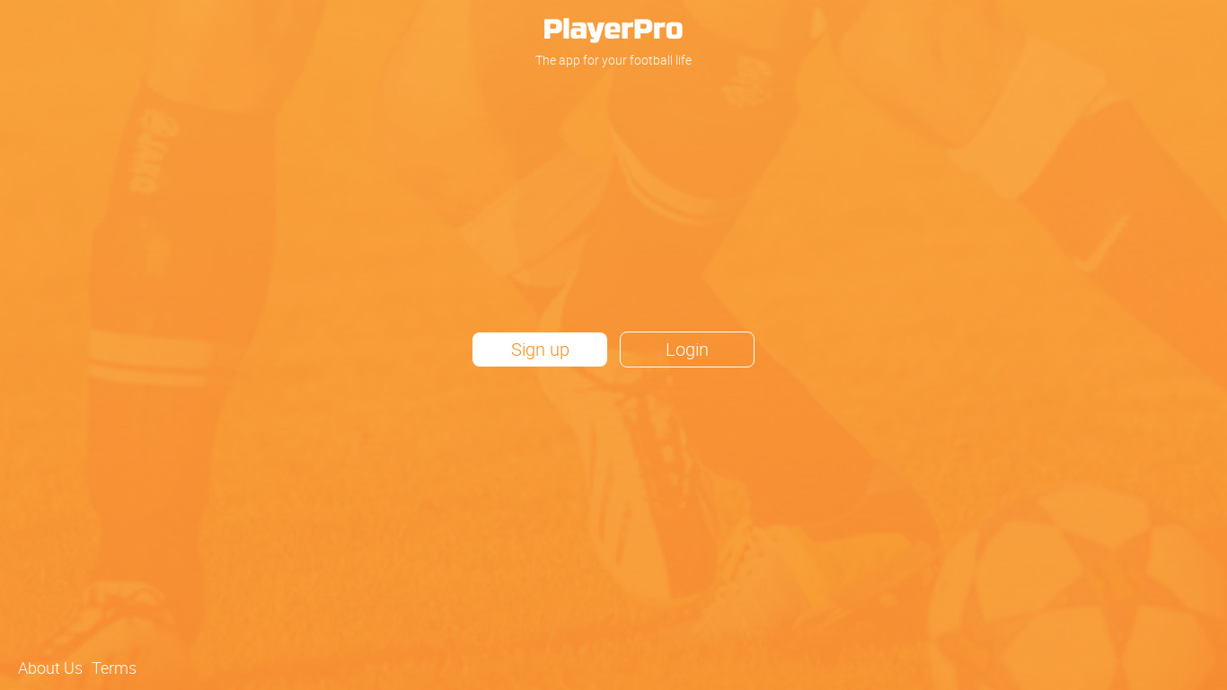 PlayerPro Soccer Landing page
